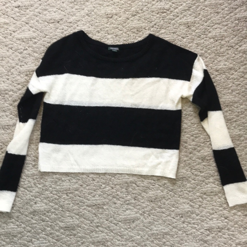Cropped striped sweater